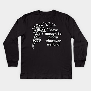 Brave Enough To Bloom, Month of the Military Child 2021 Kids Long Sleeve T-Shirt